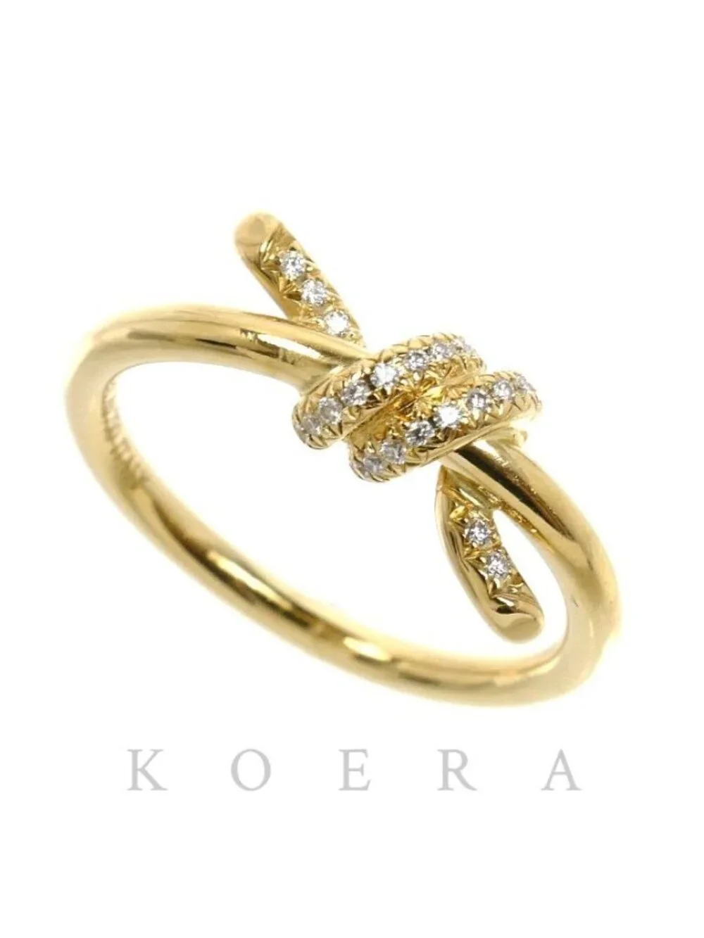 Tiffany & Co 18k Yellow Gold Knot Diamond Ring